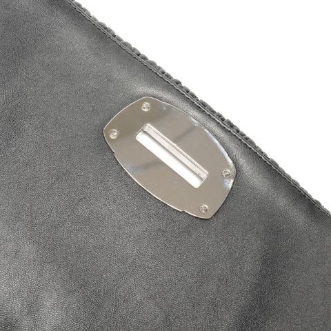 Miu Miu Matelasse Crystal SilverMetal Shoulder Bag black WS26824