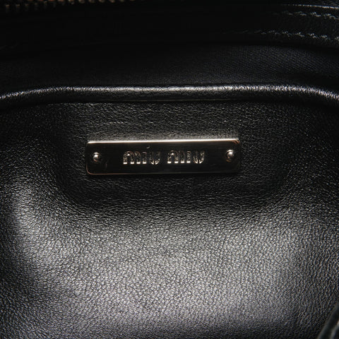 Miu Miu Matelasse Crystal SilverMetal Shoulder Bag black WS26824