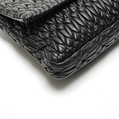 Miu Miu Matelasse Crystal SilverMetal Shoulder Bag black WS26824