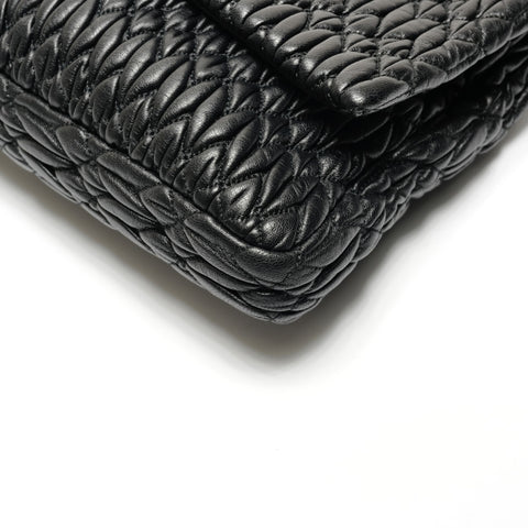 Miu Miu Matelasse Crystal SilverMetal Shoulder Bag black WS26824