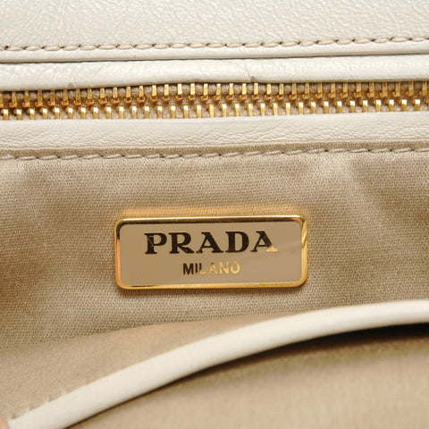 PRADA Brocade Floral Chain Strap Shoulder Bag gray WS26826