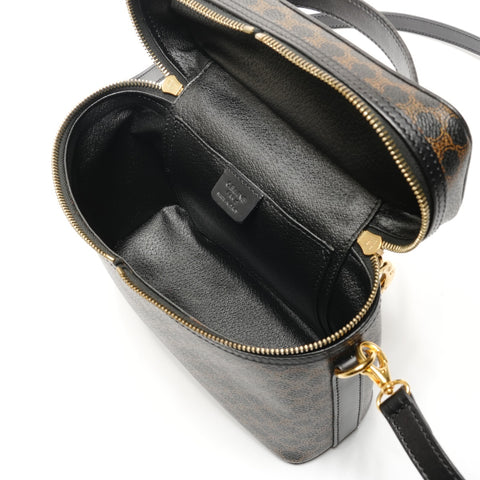CELINE Macadam PVC Vanity Bag 2-Way Shoulder Bag black WS26827