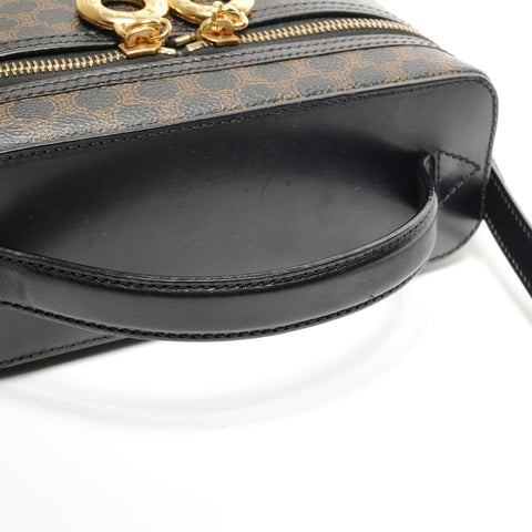 CELINE Macadam PVC Vanity Bag 2-Way Shoulder Bag black WS26827