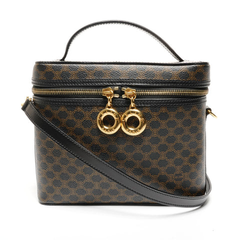 CELINE Macadam PVC Vanity Bag 2-Way Shoulder Bag black WS26827