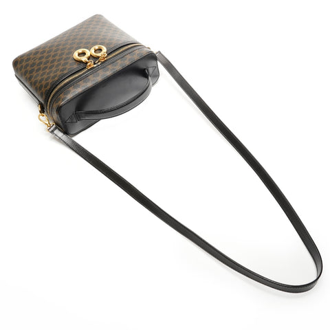 CELINE Macadam PVC Vanity Bag 2-Way Shoulder Bag black WS26827