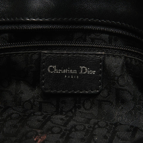 Christian Dior Admit It Corset Leather Hobo Shoulder Bag black WS26831