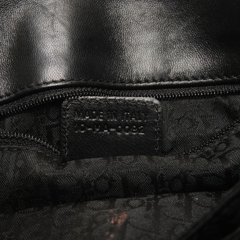 Christian Dior Admit It Corset Leather Hobo Shoulder Bag black WS26831