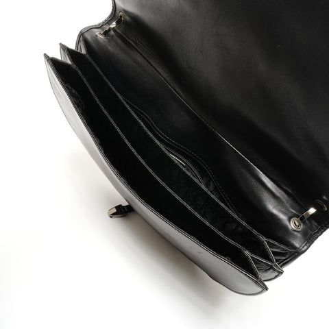 Christian Dior Admit It Corset Leather Hobo Shoulder Bag black WS26831