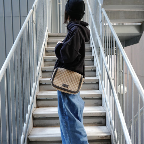 GUCCI GG canvas Shoulder Bag Brown WS26832