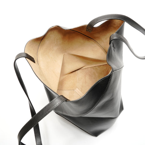 LOEWE Leather Puzzle Fold Tote Bag black WS26837
