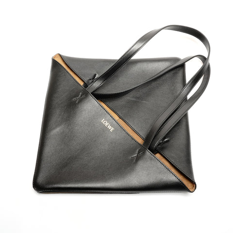 LOEWE Leather Puzzle Fold Tote Bag black WS26837