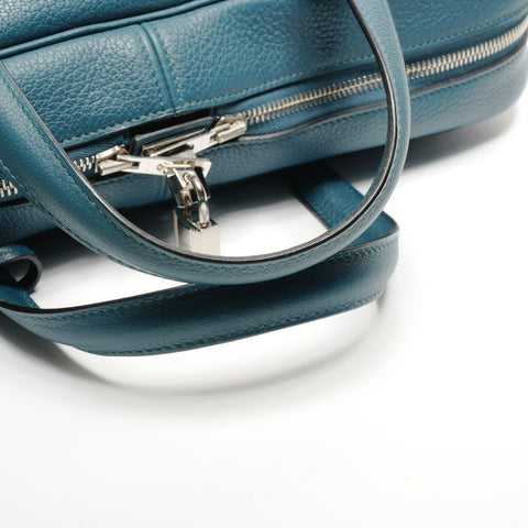 HERMES Victoria 2 T stamp 2015 12H Handbag blue WS26838