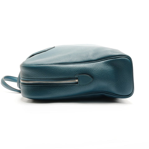 HERMES Victoria 2 T stamp 2015 12H Handbag blue WS26838