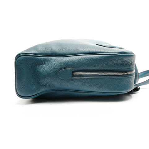 HERMES Victoria 2 T stamp 2015 12H Handbag blue WS26838