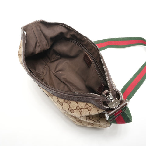 GUCCI GG Canvas Half Moon Shoulder Bag Brown WS26843