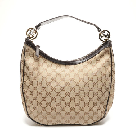 GUCCI GG canvas one belt Shoulder Bag Brown WS26844