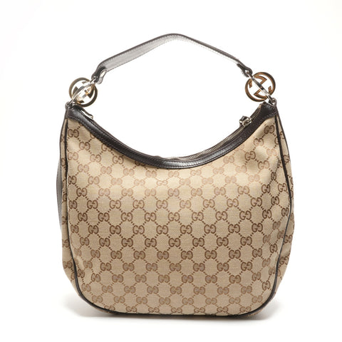 GUCCI GG canvas one belt Shoulder Bag Brown WS26844