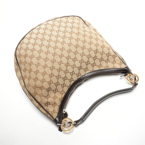 GUCCI GG canvas one belt Shoulder Bag Brown WS26844