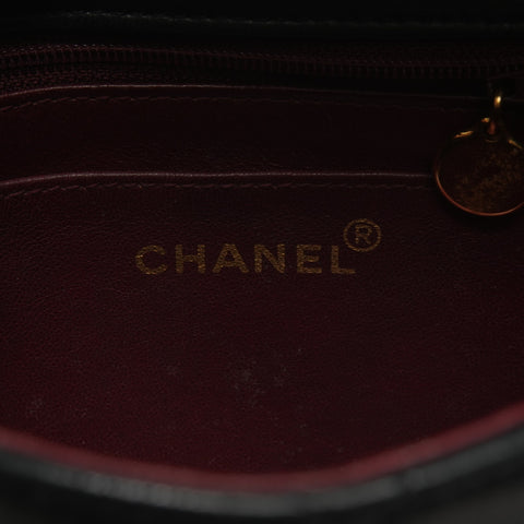 CHANEL No. 2 1991-1994 Lambskin Matelasse Turnlock Handbag black WS26846