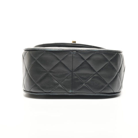 CHANEL No. 2 1991-1994 Lambskin Matelasse Turnlock Handbag black WS26846