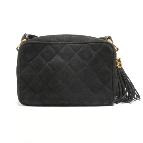 CHANEL No. 1 1985-1991 COCO Mark Camera Bag in Fringe Suede Shoulder Bag black WS26848