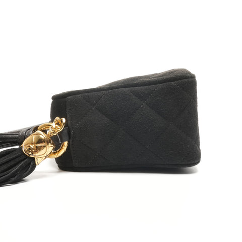 CHANEL No. 1 1985-1991 COCO Mark Camera Bag in Fringe Suede Shoulder Bag black WS26848