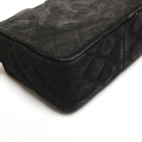 CHANEL No. 1 1985-1991 COCO Mark Camera Bag in Fringe Suede Shoulder Bag black WS26848