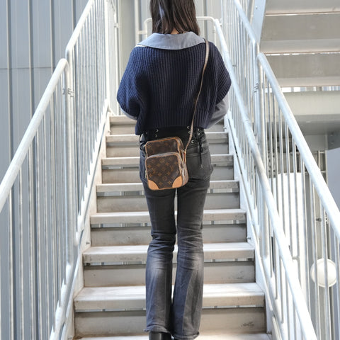 LOUIS VUITTON 2003 Monogram Amazon Shoulder Bag Brown WS26849