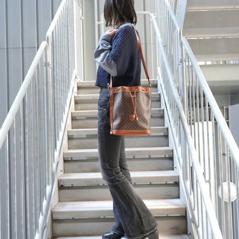 CELINE Macadam Shoulder Bag Brown WS26850