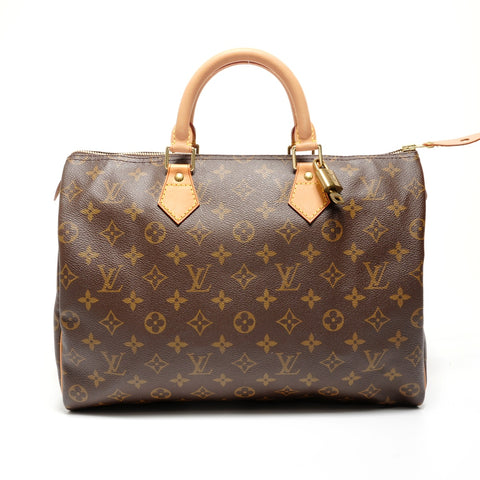 LOUIS VUITTON Monogram Speedy 35 (2001) Boston bag Brown WS26852