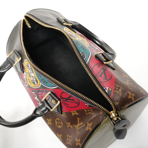 LOUIS VUITTON Kansai Yamamoto Monogram Epi Speedy 30 Kabuki Seven Lucky Gods Daruma Japan Limited Edition M43505 2017 Boston bag black WS26853