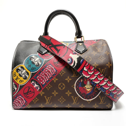 LOUIS VUITTON Kansai Yamamoto Monogram Epi Speedy 30 Kabuki Seven Lucky Gods Daruma Japan Limited Edition M43505 2017 Boston bag black WS26853