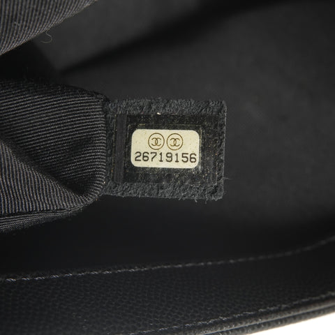 CHANEL Caviar Skin Boy Chanel 25 Matelasse Gunmetal Chain 26 Series 2018-2019 Shoulder Bag black WS26855