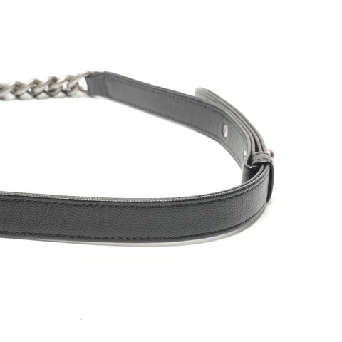 CHANEL Caviar Skin Boy Chanel 25 Matelasse Gunmetal Chain 26 Series 2018-2019 Shoulder Bag black WS26855