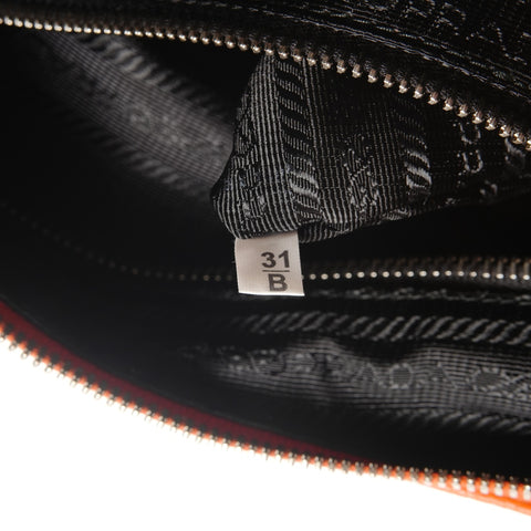 PRADA Hobo one belt leather Shoulder Bag Orange WS26856