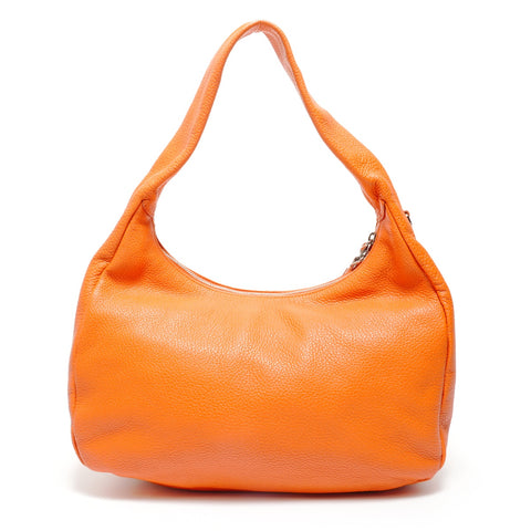 PRADA Hobo one belt leather Shoulder Bag Orange WS26856