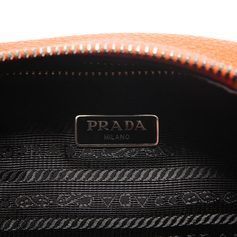 PRADA Hobo one belt leather Shoulder Bag Orange WS26856