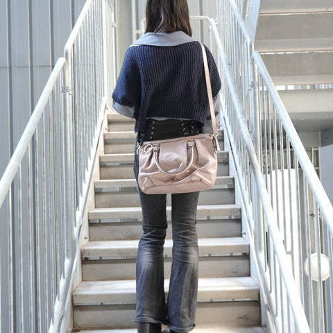 GUCCI Micro GG Shimmer Leather Sukey 2-Way Shoulder Bag pink WS26857