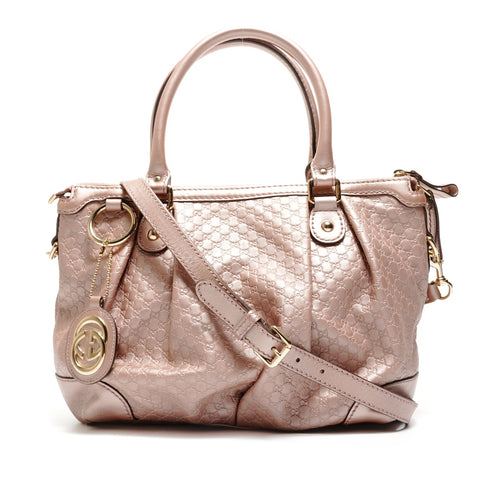 GUCCI Micro GG Shimmer Leather Sukey 2-Way Shoulder Bag pink WS26857