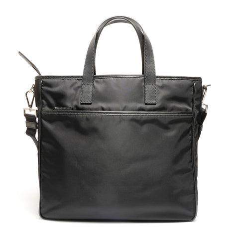 PRADA Nylon Saffiano Leather 2way Tote Bag black WS26858