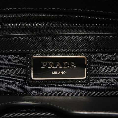 PRADA Nylon Saffiano Leather 2way Tote Bag black WS26858