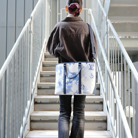 LOUIS VUITTON Monogram Watercolor Weekend Tote PM M45756 Shoulder Bag blue WS26859