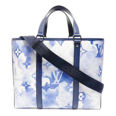 LOUIS VUITTON Monogram Watercolor Weekend Tote PM M45756 Shoulder Bag blue WS26859
