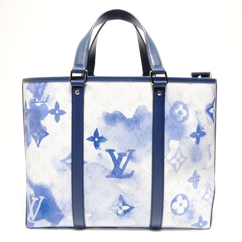 LOUIS VUITTON Monogram Watercolor Weekend Tote PM M45756 Shoulder Bag blue WS26859