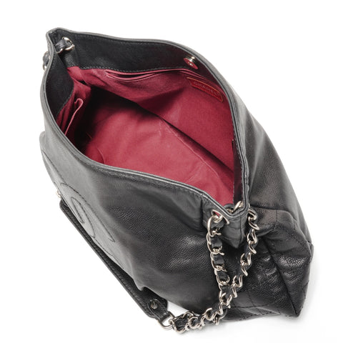 CHANEL Chain Large COCO Mark Canvas 12 Series 2008-2009 One Belt Shoulder Bag black WS26861