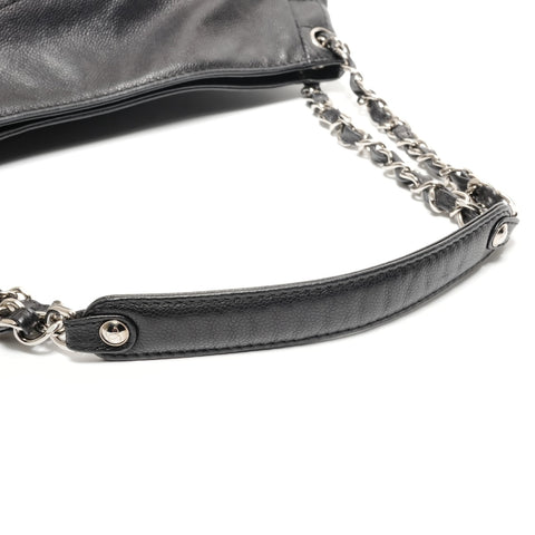 CHANEL Chain Large COCO Mark Canvas 12 Series 2008-2009 One Belt Shoulder Bag black WS26861