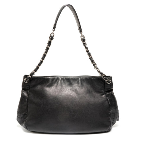 CHANEL Chain Large COCO Mark Canvas 12 Series 2008-2009 One Belt Shoulder Bag black WS26861