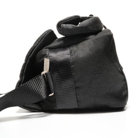 CHANEL Sport Line Nylon Chocobar Messenger Bag with Pocket, 10 Series, 2005-2006 Shoulder Bag black WS26862