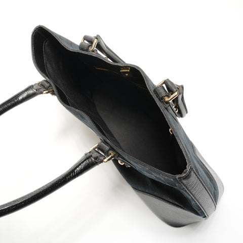 GUCCI Horsebit GG canvas Tote Bag black WS26866