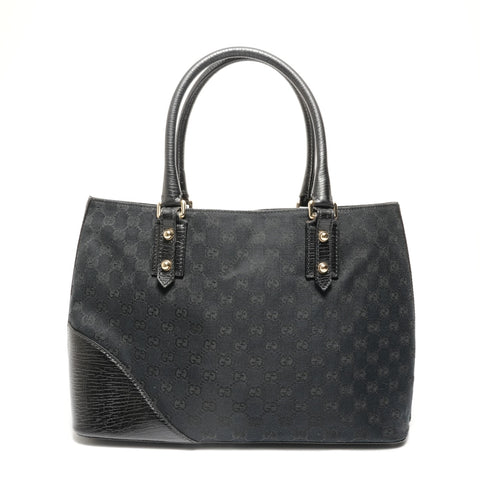 GUCCI Horsebit GG canvas Tote Bag black WS26866